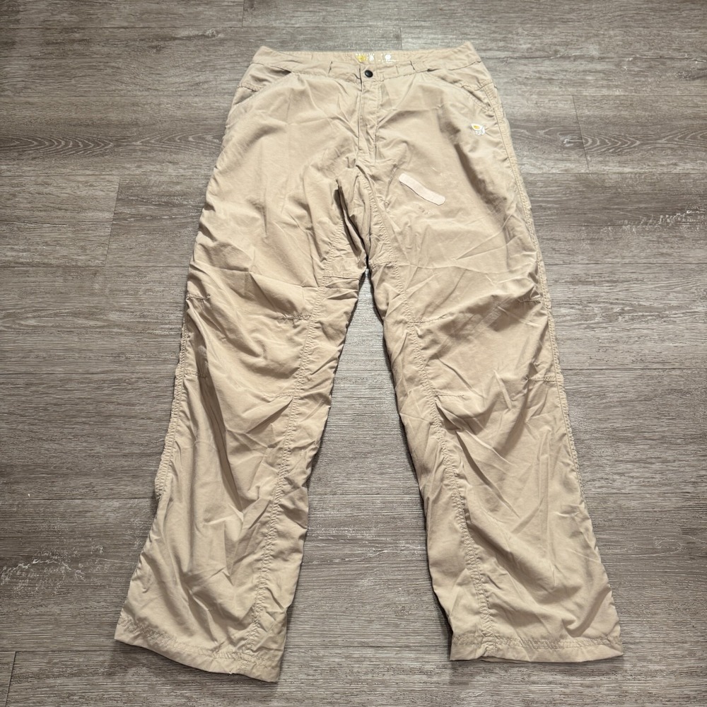 Mountain Hardwear Pants Mens Medium Beige Windbreaker Nylon Straight Leg Hiking‎